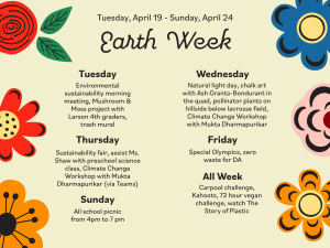 Earth Week schedule