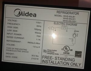 Refrigerant label