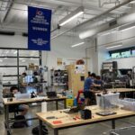 Students in robotics lab